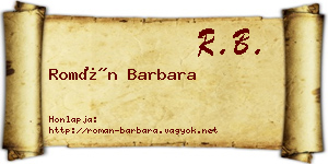 Román Barbara névjegykártya